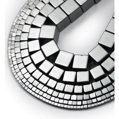 2/3/4/6/8/10mm Square Cube Black Hematite Natural Stone spacer Loose beads For Jewelry making bracelets Necklace accessories diy