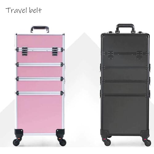 Travel Belt High capacity Professional Cosmetic case Multifunction Rolling Luggage Spinner brand Multi-layer Suitcase Wheels