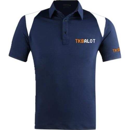 TKSALOT golf T-shirt summer dry fit short sleeve milk ice silk smooth touching sports top in navy blue OEM available