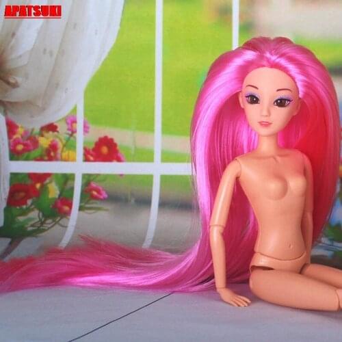 Doll Head With Extremely Long Straight Hair DIY Accessories Head For 11.5" Doll Head For 1/6 BJD Dolls Body Doll Accessories Kid