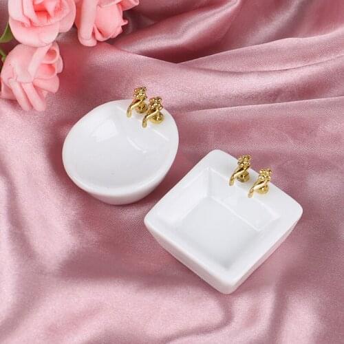 Hot！DIY Miniature 1/12 Dollhouse Bathroom Furniture Accessories Sets Bath Wash basin Furniture Accessories Baby Gift