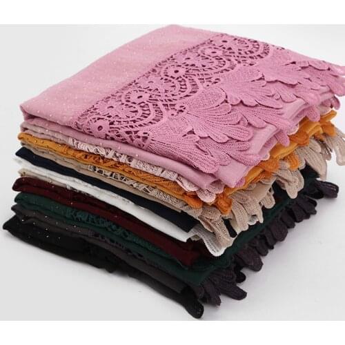 Indonesia Jersey Hijabs Scarf Muslim Lace Plain Cotton Swallowtail Shawl Maxi Turban Headscarf 70x200cm you pick color