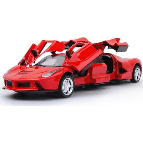 Italy horse logo Hot 1:36 scale wheel stretch LaFerra metal model diecast pull back vehicle super sport car toy with light sound