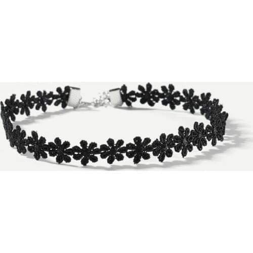 Korean Fashion Jewelry Black Flower Necklace Bohemian Short Necklace Statement Lace Female Necklace Choker Clavicle Chain
