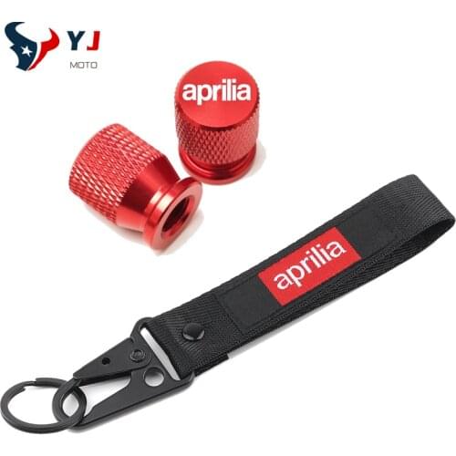 For Aprilia RSV4 Caponord 1200 Dorsoduro 750 Shiver Tuono 1000/R Motorcycle Tyre Valve Cover Cap&Embroidery Key Chain Keychain