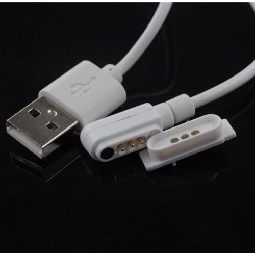 1 Set Magnet Pogo Pin Connector USB Cable A Plug 1M 3 Pins 2.54 mm Pitch Power Charge Male Spring Loaded Female PCB Through Hole