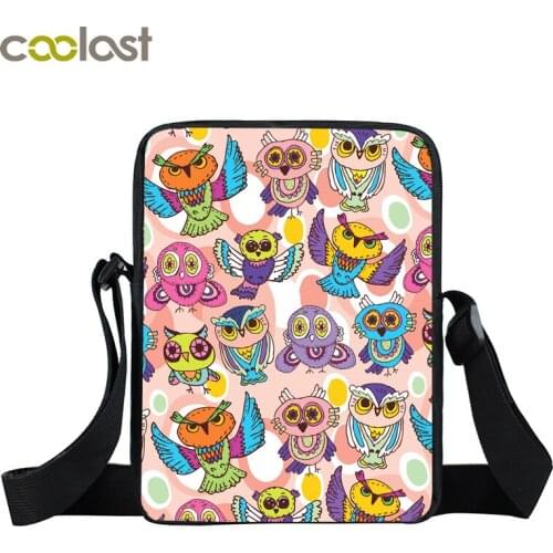 Cartoon Bird Owl Small Shoulder Bag Women Handbag Teenager Girls Messenger Bags Ladies Crossbody Bags for Travel Bookbag Gift
