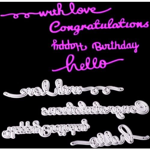 Metal Long text paper die cutting dies for Scrapbooking/DIY Easter wedding Halloween Easter card