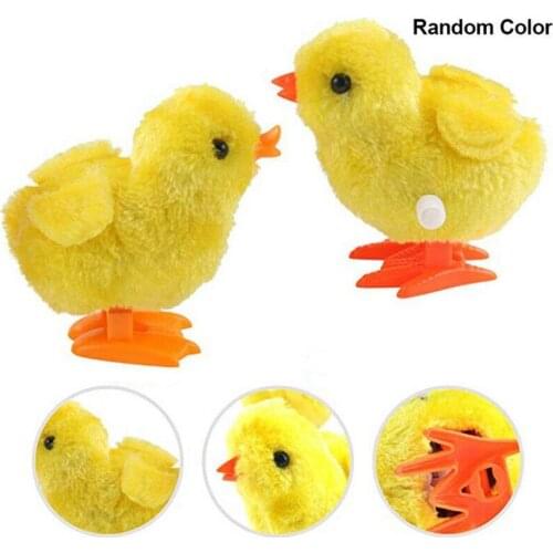 Cute Plush Wind Up Chick Kids Educational Toy Clockwork Jumping Walking Chicken For Children Baby Gifts 1pc