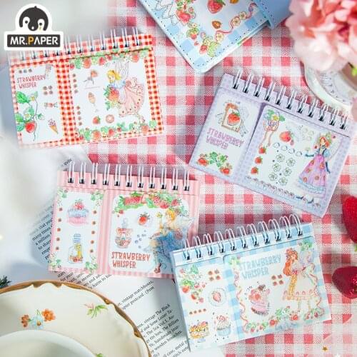 Mr.Paper 4 Designs 100 Pages/book Sweet Berry Secret Words Series Cartoon Style Creative Cute Hand Account DIY Decor Notebooks