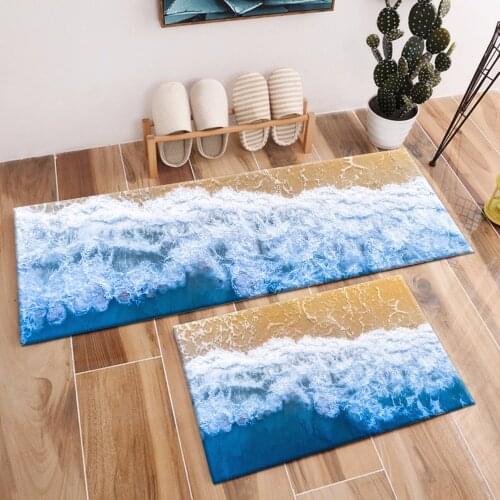 Natural Beach & Surf Crystal Velvet Area Rug And Carpet For Baby Home Living Room WC Toilet Bedroom kitchen Door Floor Bath Mats
