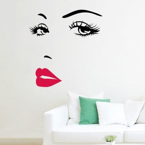Arrival New Lady face Beautiful Sexy Lip Home Decor Wall stickers Wall Decals Art mural Accessories