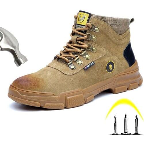 Work Safety Shoes for Men Boots Winter Waterproof Steel Toe Puncture Proof Anti-smashing Construction Outdoor Tactics Boots
