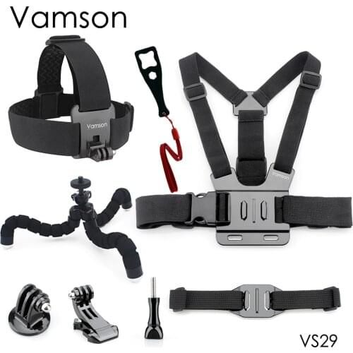 Vamson 8 in 1 for Gopro Hero 8 7 6 5 Accessories Octopus Tripod Monopod Head Chest Strap For SJCAM for Xiaomi for Yi 4K VS29