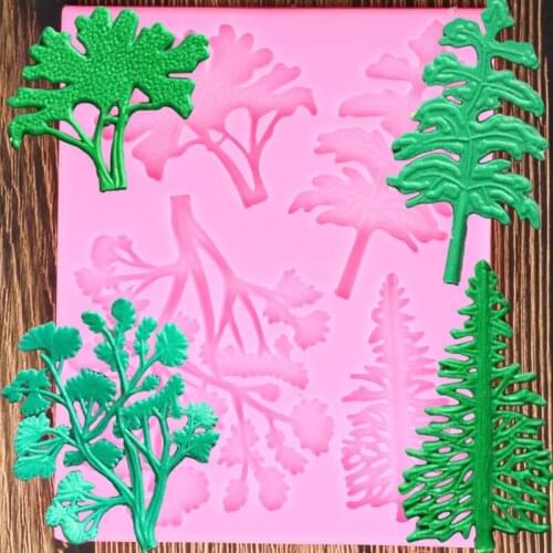 Leaves Silicone Mold Tree Branches Cake Border Fondant Mould DIY Party Cake Decorating Tools Chocolate Candy Polymer Clay Moulds