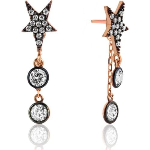 Silverlina Silver Pole Star Earrings