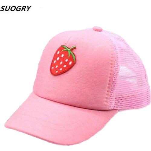 SUOGRY Fruit Kids Baseball Caps Kids Cartoon Hip Hop Hat Snapback Girl Summer Baseball Cap Baby Hat Kid Bone