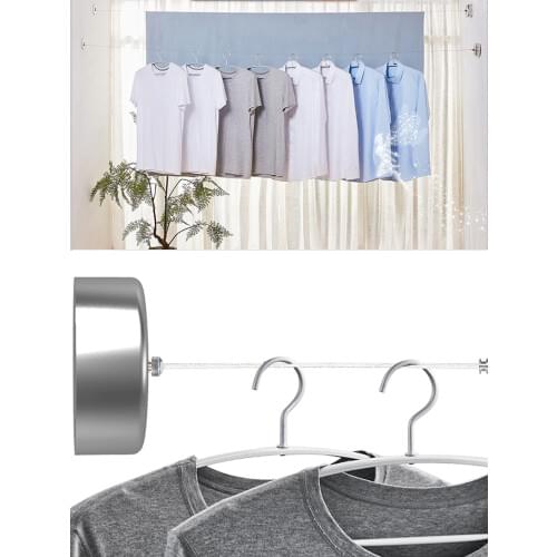 Clothes dryer Retractable Clothesline Stainless Steel Wall Clothes Drying Rack Adjustable Rope String Laundry Hanger towel holde