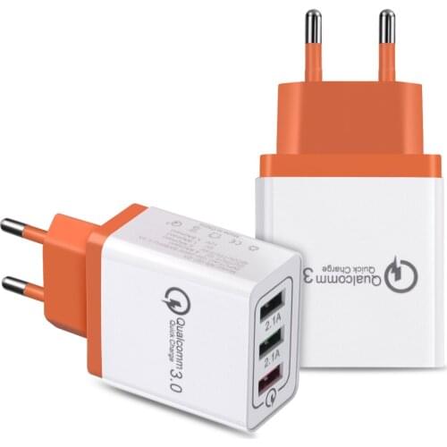 Universal 18W USB Quick charge 3.0 5V 3A for Samsung Galaxy S8 S9 Tab S3 HTC U11 10 Nexus 6P 5X ZUK Z1 Z2 One Plus2 3 6 EU plug