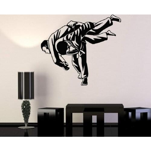 Judo wrestling against martial arts sports vinyl wall stickers youth dormitory bedroom decoration wallpaper mural YD11