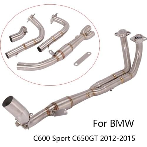 51mm Exhaust System for BMW C650GT C600 Sport 2012-2015 Motorcycle Exhaust Pipe Header Mid Link Pipe Stainless Steel Slip On