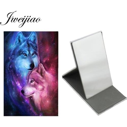 Youhaken Wolf Pattern Multi-model New Mirror Fashion Trend Stainless Steel Leather Travel Makeup Portable Girls Pocket Mirror