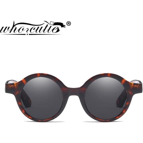 WHO CUTIE 2019 Vintage Small Round Sunglasses 90s Women Brand Designer Sun Glasses Tortoiseshell Leopard Frame Circle Lens 469B
