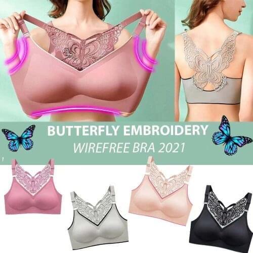 Plus Size Bras For Women 3XL 4XL 5XL Large Size Bralette Seamless Women Bra Beauty Back Butterfly Push Up Bra Wireless Underwear