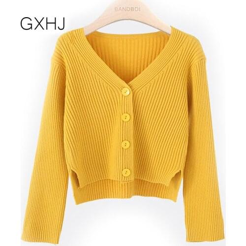 Women Sweater cardigan jacket female Korean student spring and autumn 2021 sweater trend round button net red hot sale LHJ118