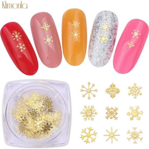 1 Bottle Gold Nail Sequins Mix Designs Nail Flakes Christmas Snowflakes Nail Art Decorations DIY Manicure Beauty Tools