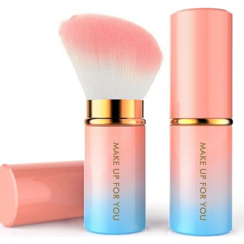 1Pcs 10cm*2.7cm Big Large Pink Professional Cheap Face Beauty Make Up Cosmetic Tool Product Retractable Kabuki Brush