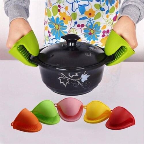 1pc Thicken Silicone Baking Oven Mitts Microwave Oven Glove Insulation Non Stick Anti-slip Grips Bowl Pot Clips Kitchen Gadgets