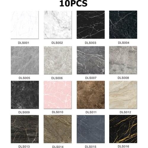 10pcs Imitation Marble PVC Wall Floor Stickers Self Adhesive DIY Ground Paster Decor Decorative Film Home Decoration