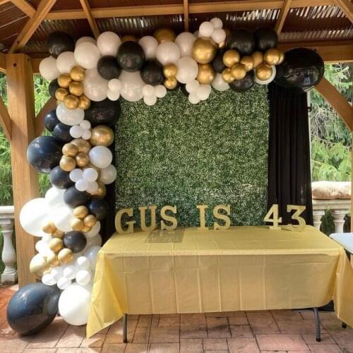 117pcs Gold White Black Balloon Arch Garland Kit Chrome Latex Balloons Wedding Decoration Birthday Party Baby Shower Decor Balls