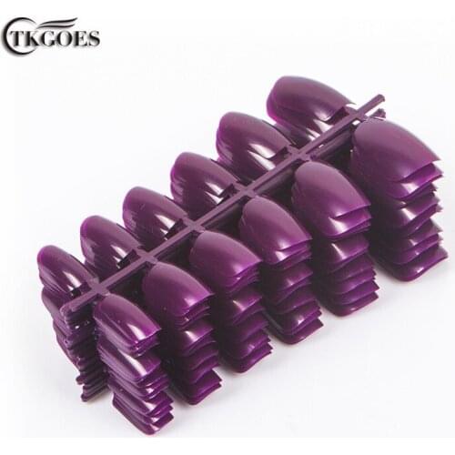 120 Pieces Per Pack Dark Purple Square Full Cover False Nail Tips 10 Sizes With Extra Nr 5 And Nr 6
