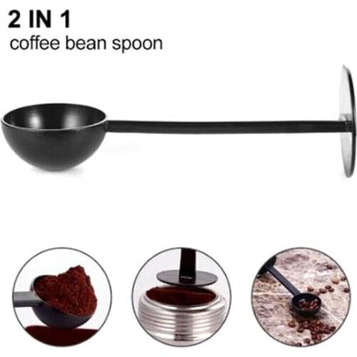 2 In 1 Measurement Coffee Bean Spoon Tamping Coffee Measuring Spoon Espresso Machine Powder Spoon Coffee Kitchen Tool