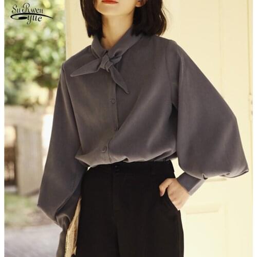 2021 Autumn Cotton Lantern Long Sleeve Blouse Women Casual Plus Size Button Cardigan Women Shirt Elegant Solid Ladies Tops 10471