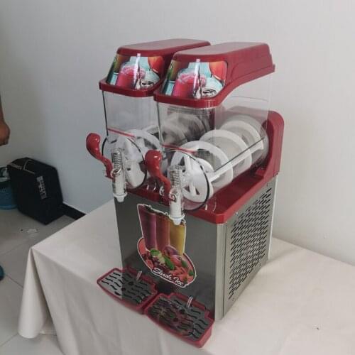 Automatic Double Tank Slush Machine Commercial Snow Melting Machine 850W Cold Drinking Dispenser Smoothies Machine