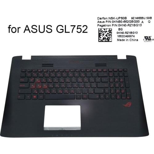 Bulgarian backlit keyboard for ASUS ROG GL752VW T4168T GL752VM GL752 VL BG notebook Keyboards topcase palmrest 90NB0A41 R31BG0