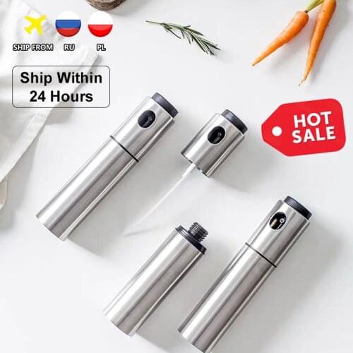 Stainless Steel Olive Oil Spray Bottle Oil Vinegar Spray Bottles Water Pump Gravy Boats Grill BBQ Sprayer BBQ Kitchen Tools