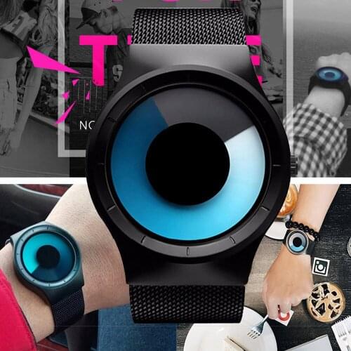 Top Fashion Creative Brand Casual Men Quartz Watches Stainless steel Mesh Band Unisex Watch Clock Male female Gentleman gift