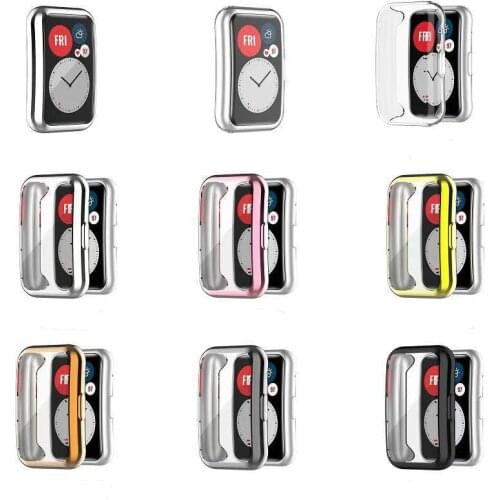 7 Color Soft TPU Full Coverage Case For Huawei Watch Fit Protective Case Cover Screen Protector Smart Watch Accessories