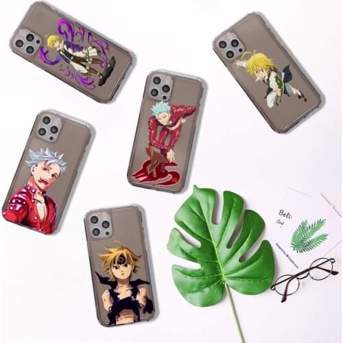 Anime seven deadly sins Phone Case For iPhone 12 11 8 7 se 2020 mini pro X XS XR MAX Plus Black Transparent Cover