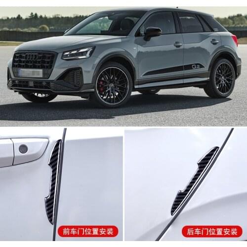For Audi Q2 Q3 Q5 Q7 Car Side Door Edge Mirror Guard Bumper Trim Protector Stickers 6pcs Carbon Fibre Car Assessoires