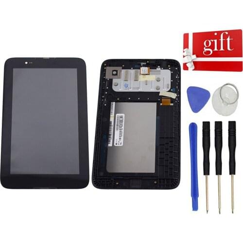 For Lenovo Tab A7-30 A3300 A3300T A3300-GV A3300-HV LCD Display Screen Monitor Touch Screen Digitizer Sensor Assembly with Frame