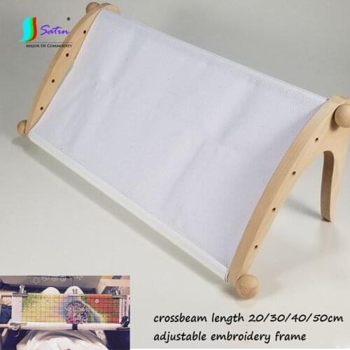 Home Diy Cross-Stitch Tool Adjustable Crossbeam Length 20/30/40/50cm Wooden Embroidery Frame A0244L