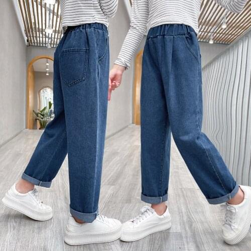 2021 Spring And Autumn Style Middle School Children And Girls Casual Over 8 Years Old Girls Jeans