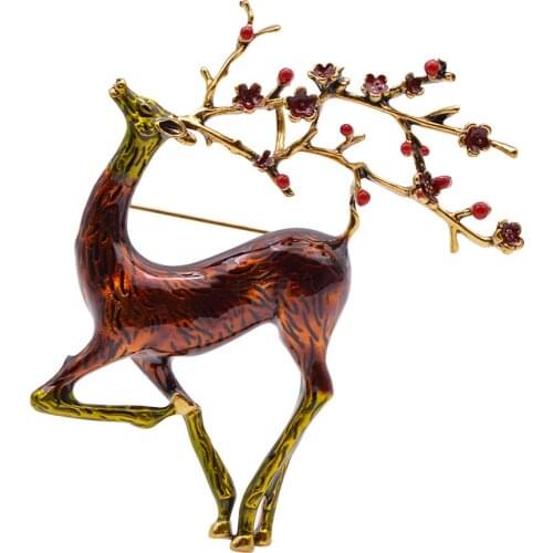 CINDY XIANG Christmas Deer Brooch Enamel Reindeer Sika Deer Brooch Cute Beautiful Animal Pin Winter Jewelry Pins