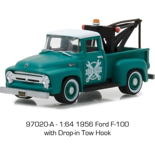 GreenLight 1:64 1956 Ford F-100 with Drop-in Tow Hook boutique alloy car toys for children kids toys Model gift original box