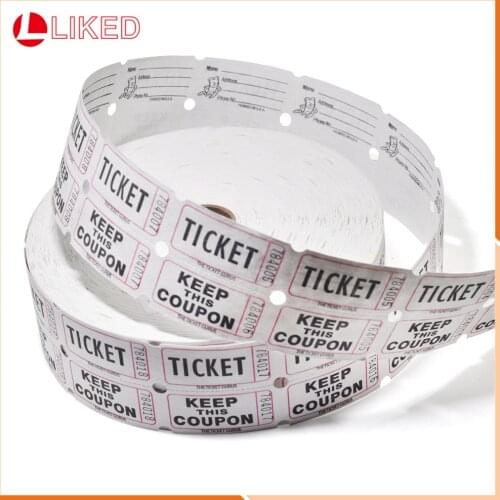 Custom Reel Serial Number Double Row Running Code Raffle Ticket Party Exchange Coupon Blue and White 2000 Pieces Per Roll